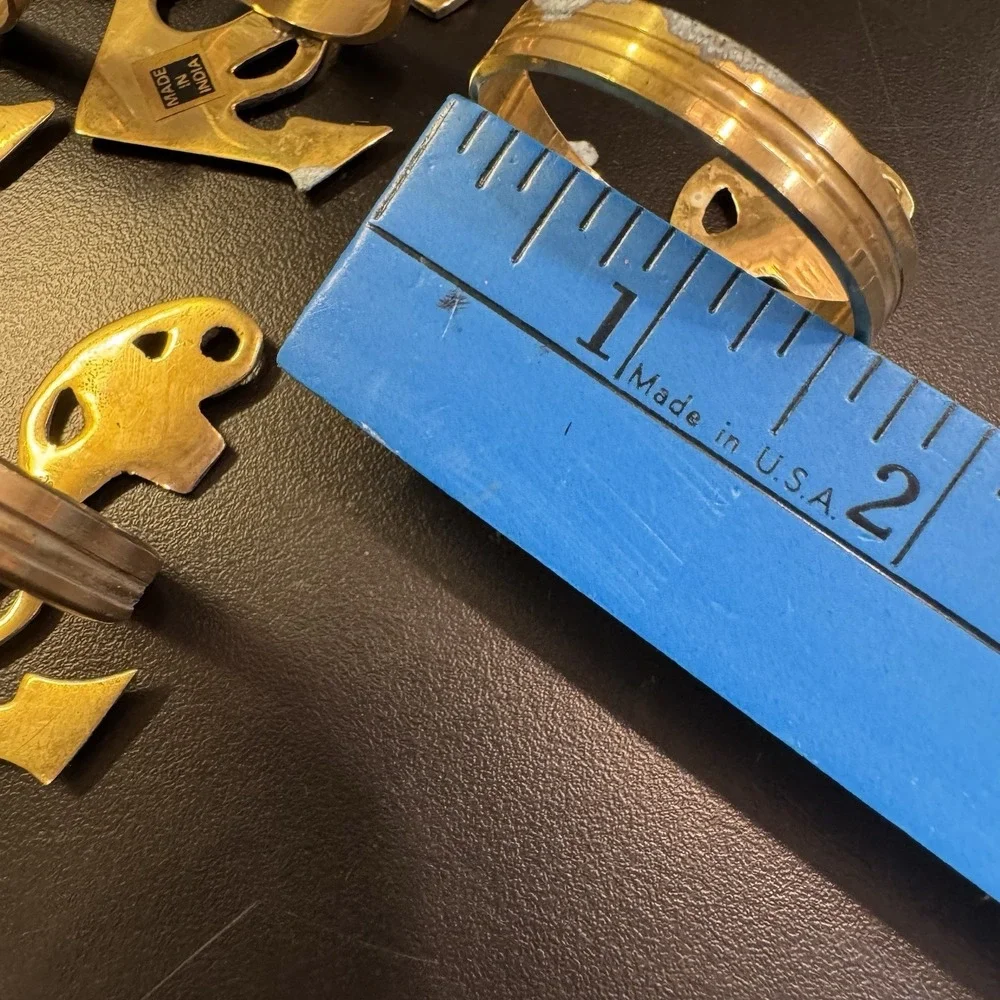 Brass Napkin Rings Set‎ Of 4 Anchors Nautical With Patina